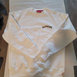 SUPREME STEP ARC LOGO CREWNECK SWEATSHIRT FW17 White Medium - Brand New